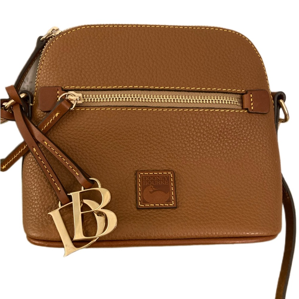 Pebble leather dome crossbody